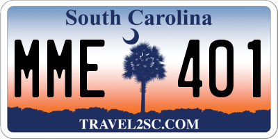 SC license plate MME401