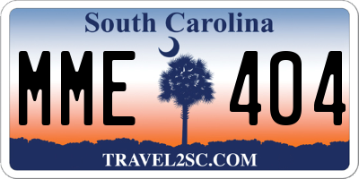 SC license plate MME404