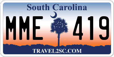 SC license plate MME419