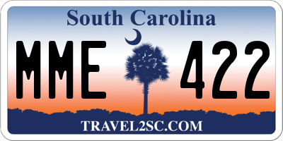 SC license plate MME422