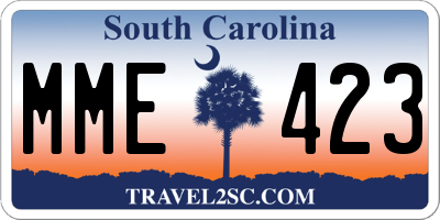 SC license plate MME423
