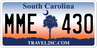 SC license plate MME430