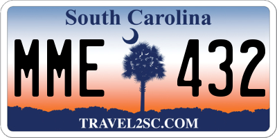 SC license plate MME432