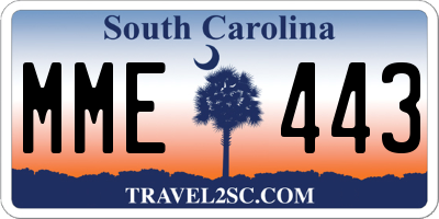 SC license plate MME443