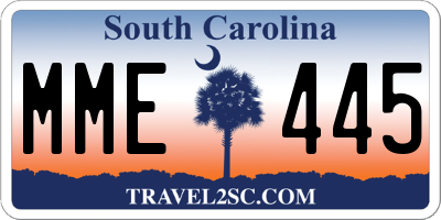 SC license plate MME445
