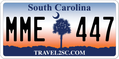 SC license plate MME447