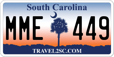 SC license plate MME449