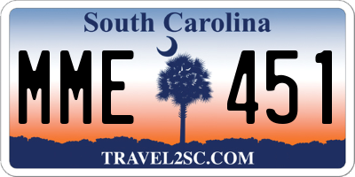 SC license plate MME451
