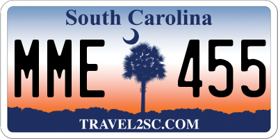 SC license plate MME455