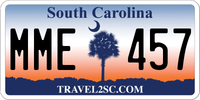 SC license plate MME457