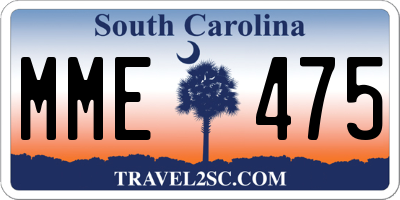 SC license plate MME475