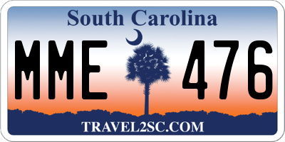 SC license plate MME476