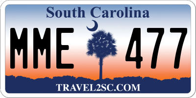 SC license plate MME477