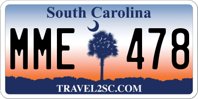 SC license plate MME478