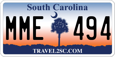 SC license plate MME494