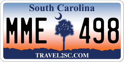 SC license plate MME498
