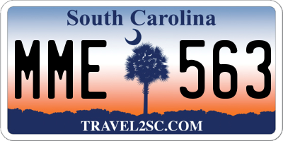 SC license plate MME563