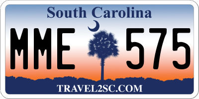 SC license plate MME575