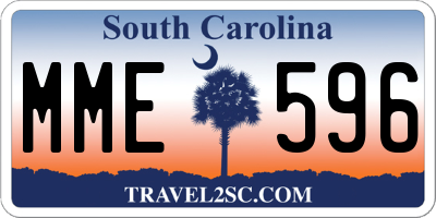 SC license plate MME596