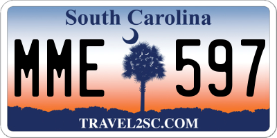 SC license plate MME597