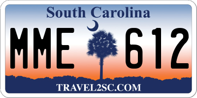 SC license plate MME612