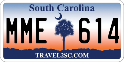 SC license plate MME614