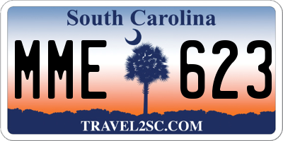 SC license plate MME623