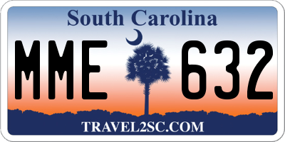 SC license plate MME632