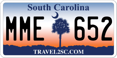 SC license plate MME652