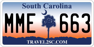 SC license plate MME663