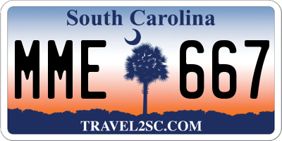 SC license plate MME667