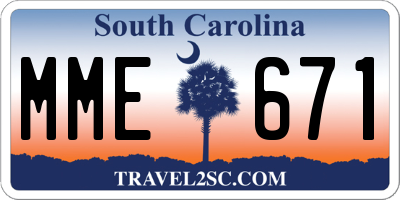 SC license plate MME671