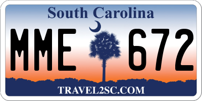 SC license plate MME672
