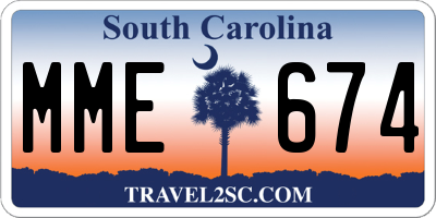 SC license plate MME674