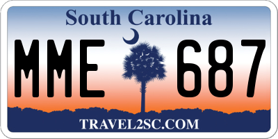 SC license plate MME687