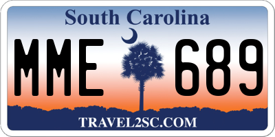 SC license plate MME689