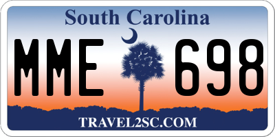 SC license plate MME698