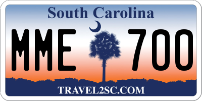 SC license plate MME700