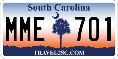 SC license plate MME701