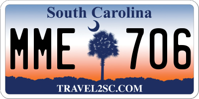 SC license plate MME706