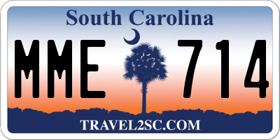 SC license plate MME714