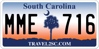 SC license plate MME716