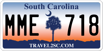 SC license plate MME718