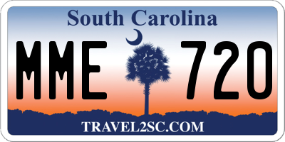 SC license plate MME720