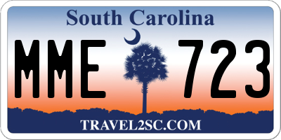 SC license plate MME723