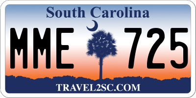SC license plate MME725
