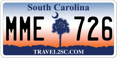 SC license plate MME726