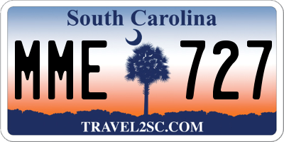 SC license plate MME727