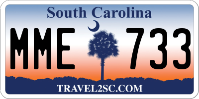 SC license plate MME733