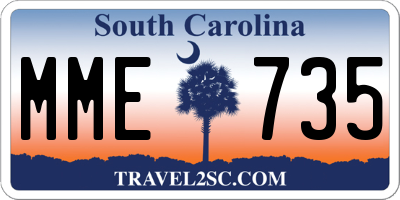 SC license plate MME735